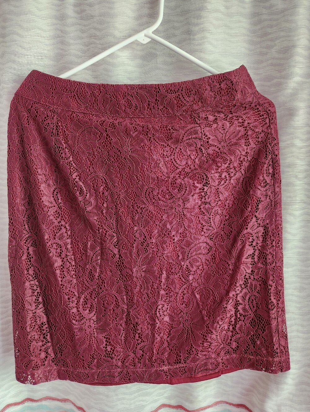 Sugarlips Lace Pencil Skirt in Deep Berry